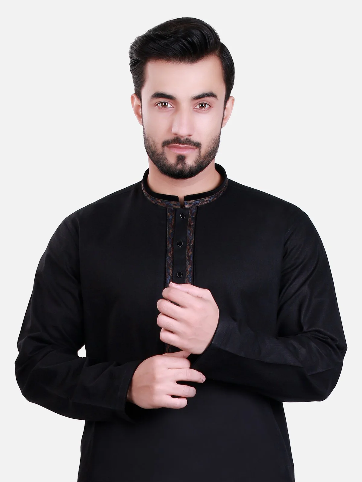 Black Kurta MTK-C17S-9383 - Image 2