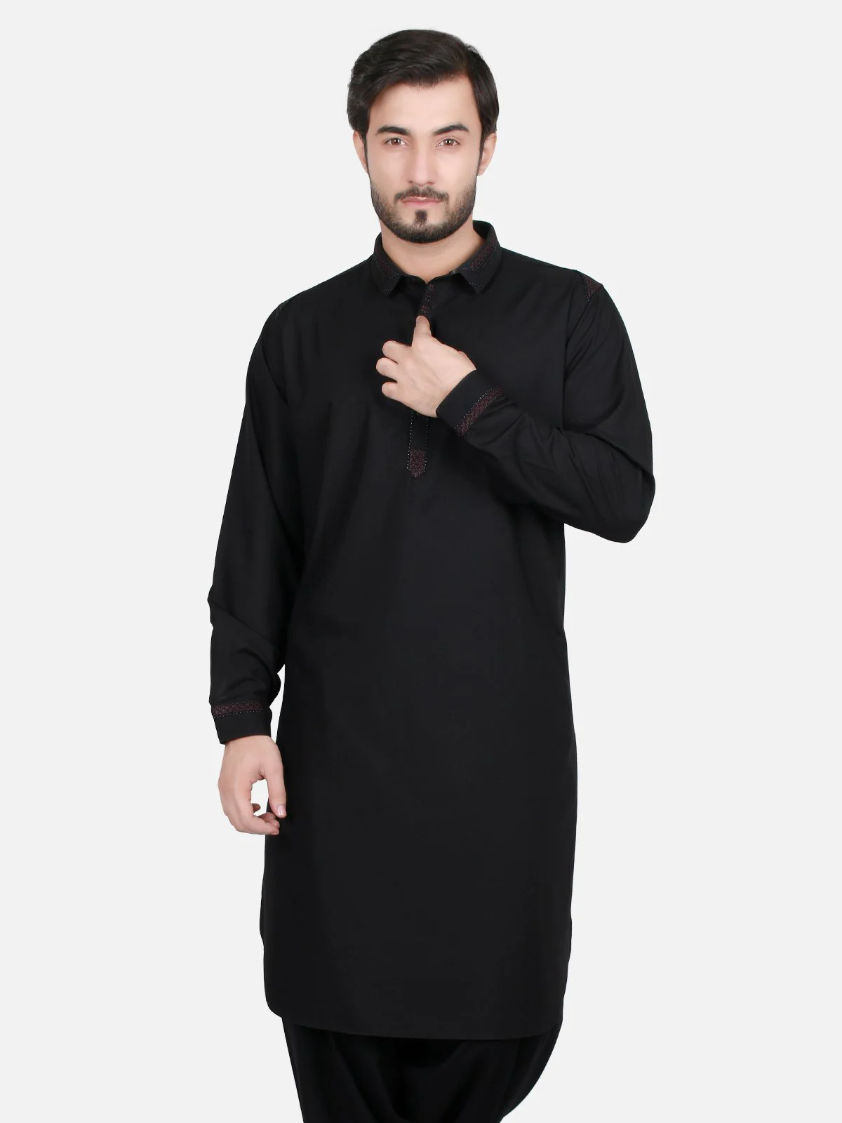 Men's Black Shalwar Kameez - EMTKS17S-40491