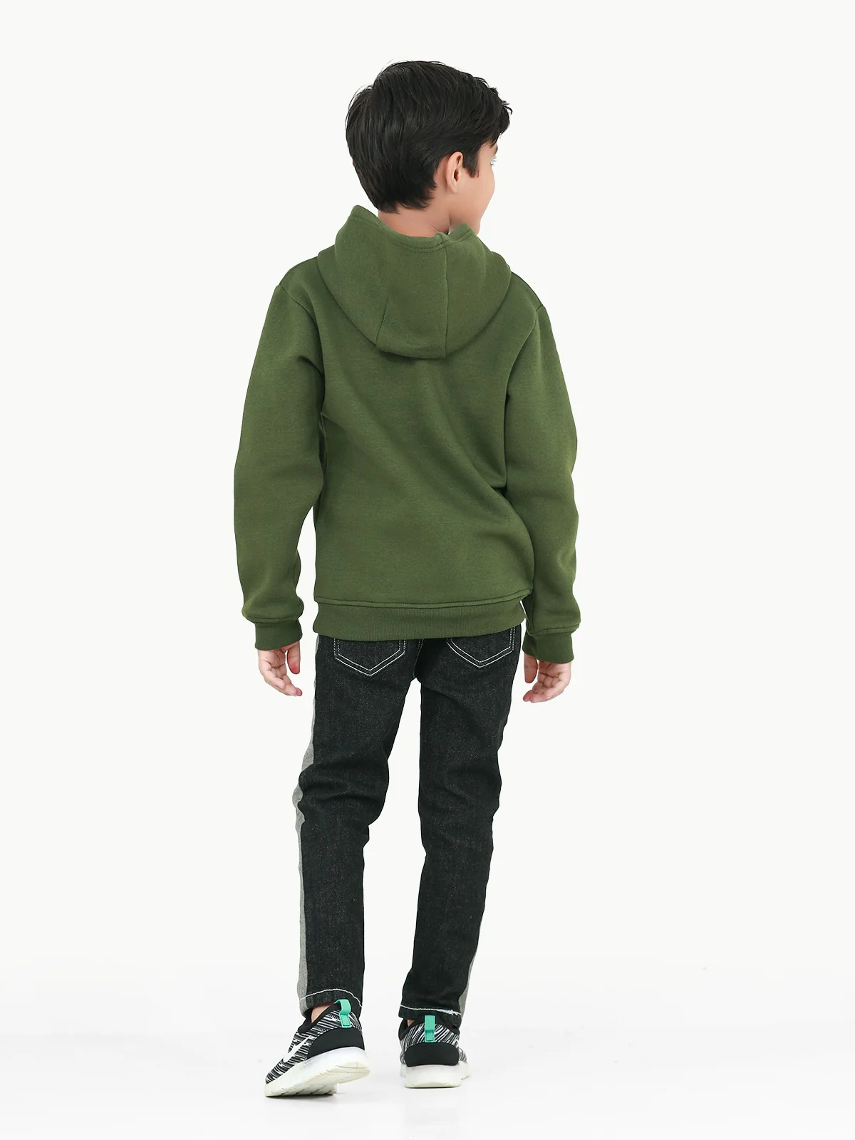 Boy's Army Green Hoodie - EBTH22-017 - Image 6