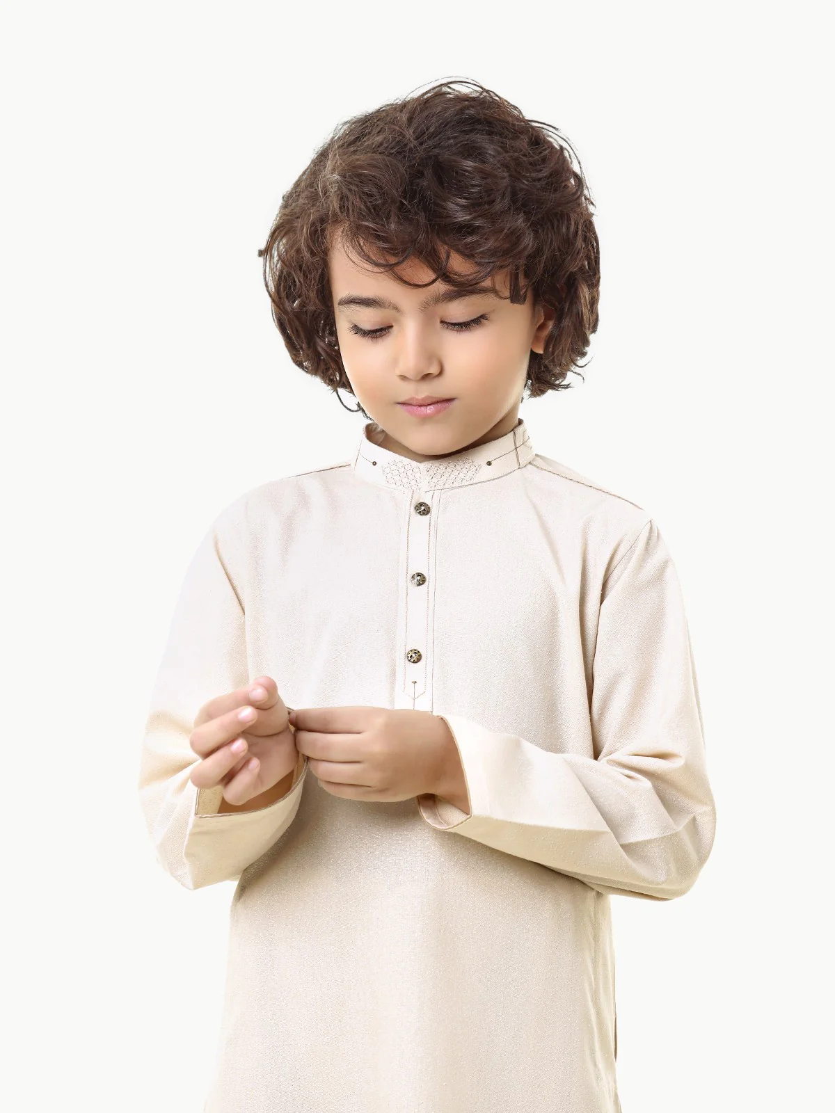 Boy's Beige Kurta Shalwar - EBTKS23-3806 - Image 2