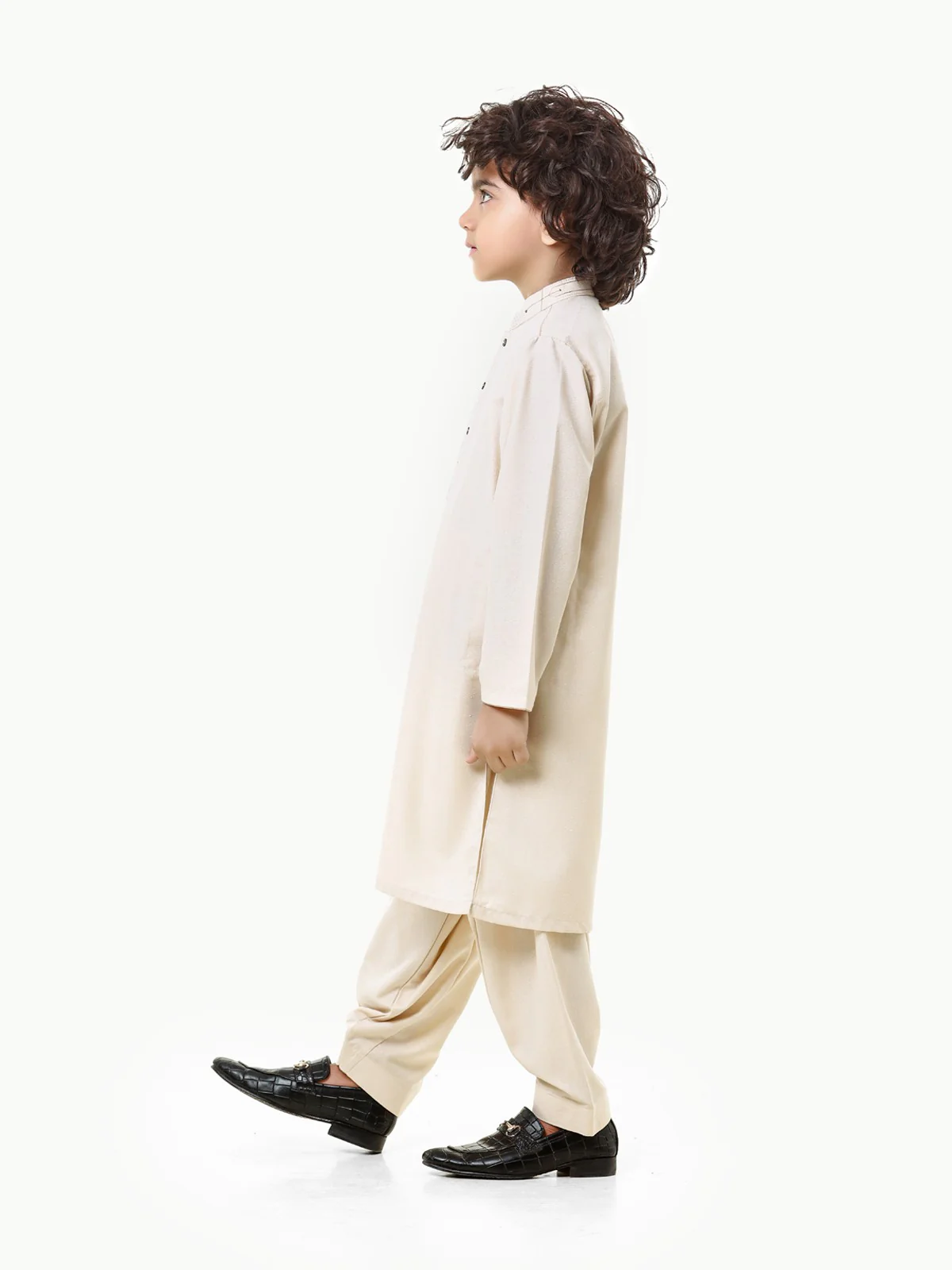 Boy's Beige Kurta Shalwar - EBTKS23-3806 - Image 4