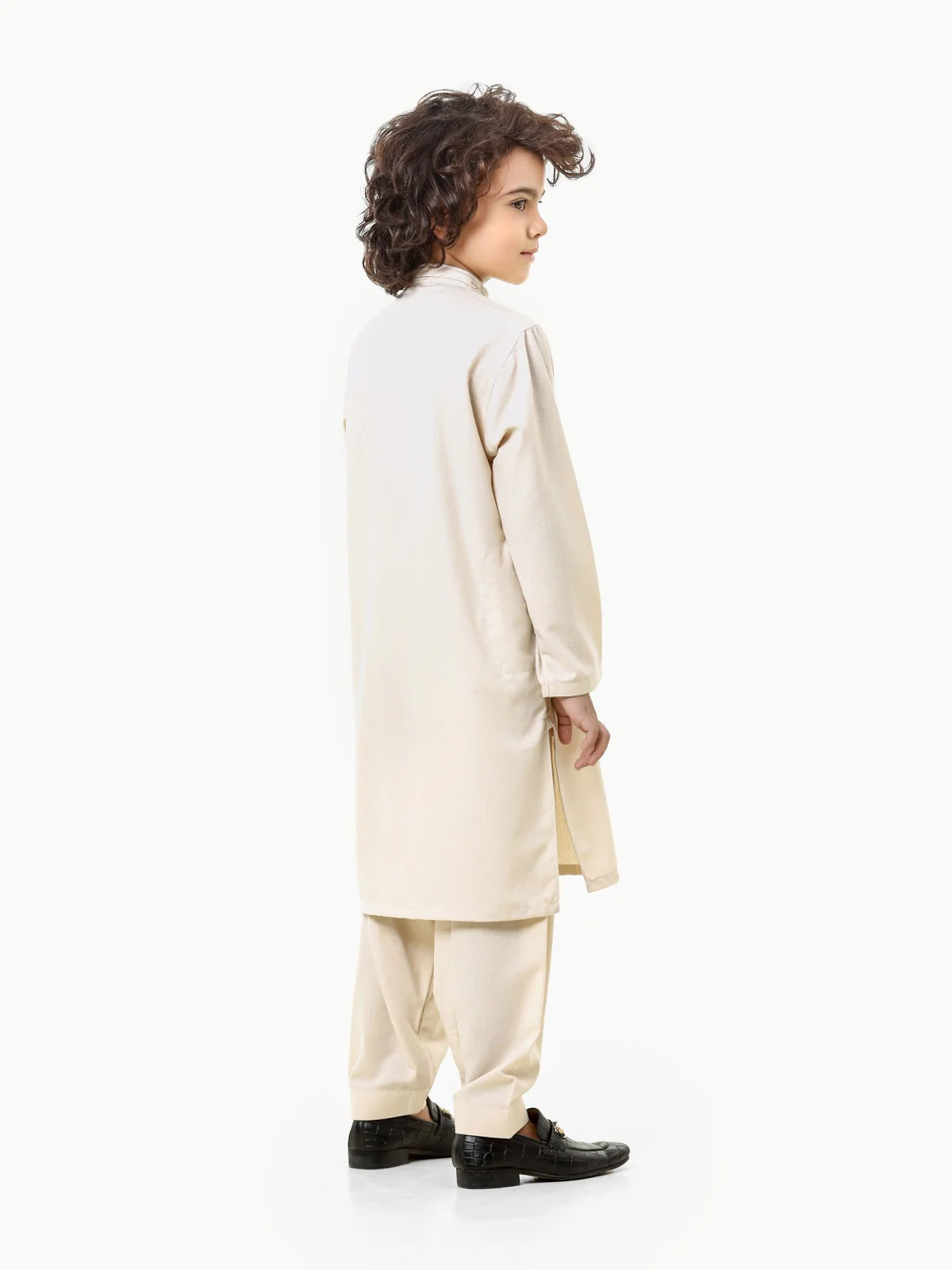 Boy's Beige Kurta Shalwar - EBTKS23-3806 - Image 5