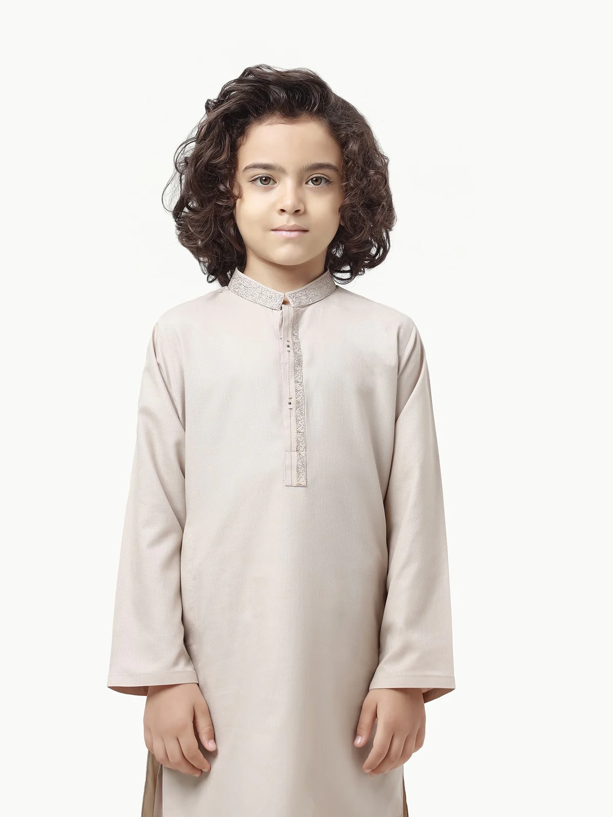 Boy's Beige Kurta Shalwar - EBTKS23-3871 - Image 2