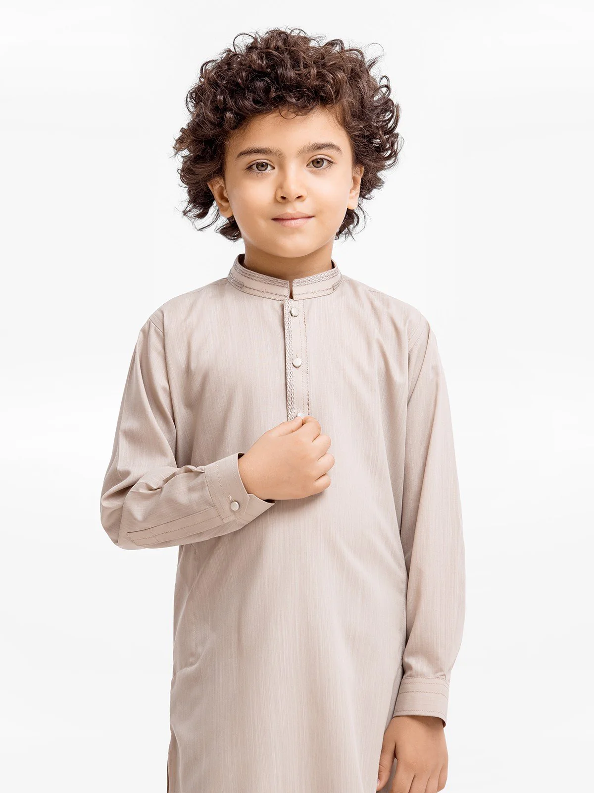 Boy's Beige Kurta Shalwar - EBTKS23-3892