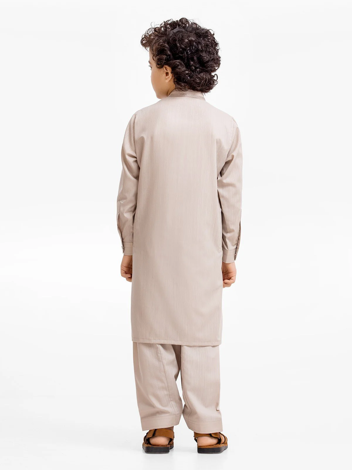 Boy's Beige Kurta Shalwar - EBTKS23-3892 - Image 6
