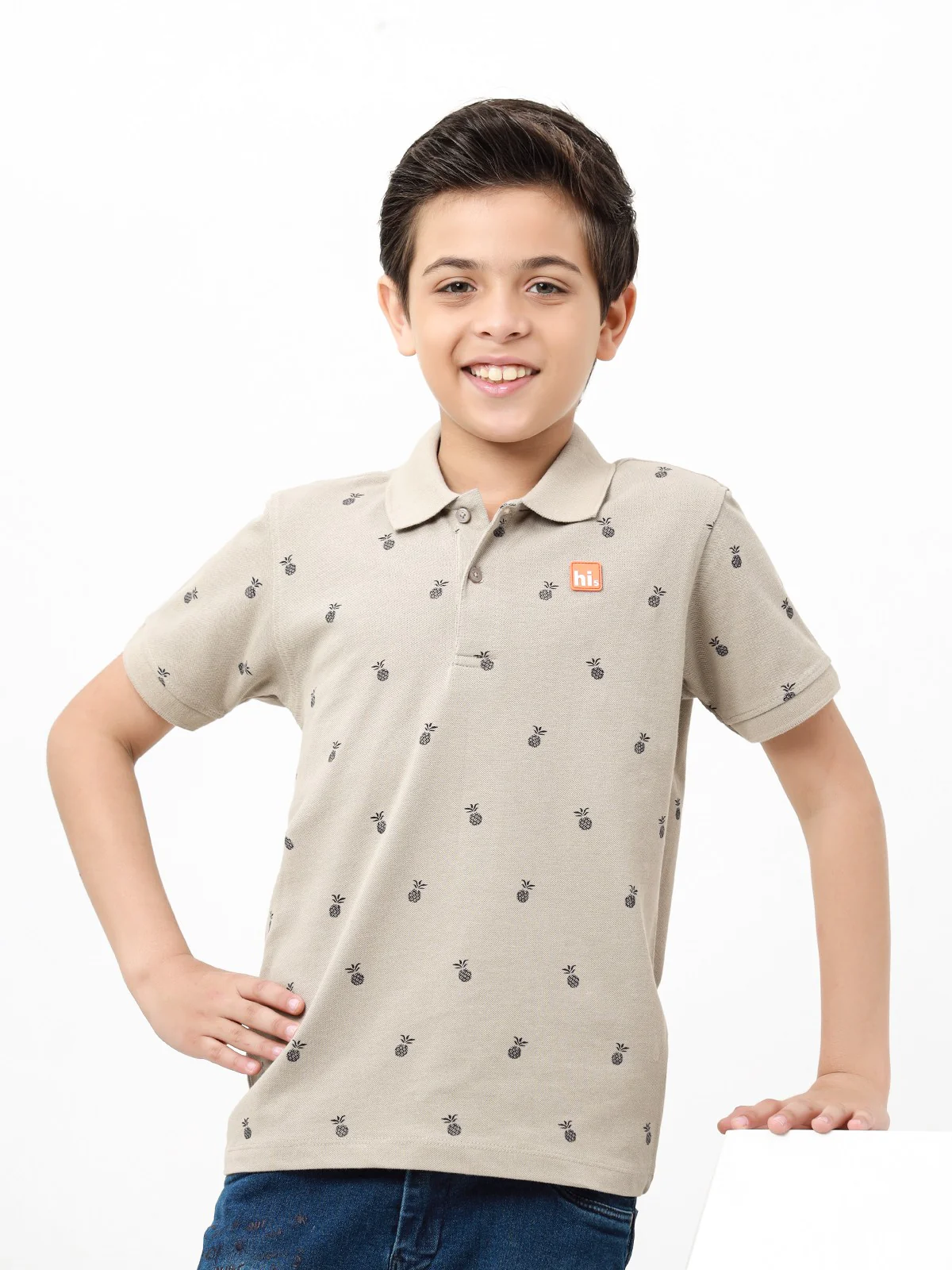 Boy's Beige Polo Shirt - EBTPS23-015 - Image 3