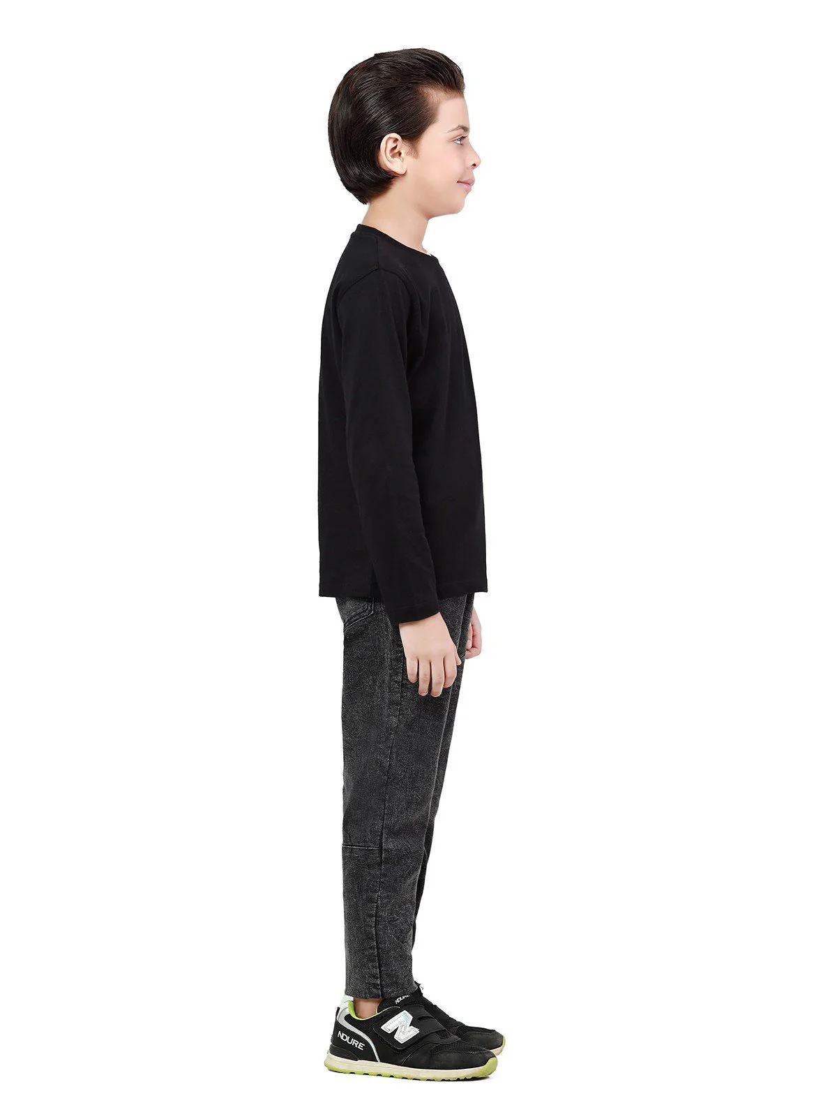 Boy's Black Full Sleeves Basic Tee - EBTBF22-001 - Image 3