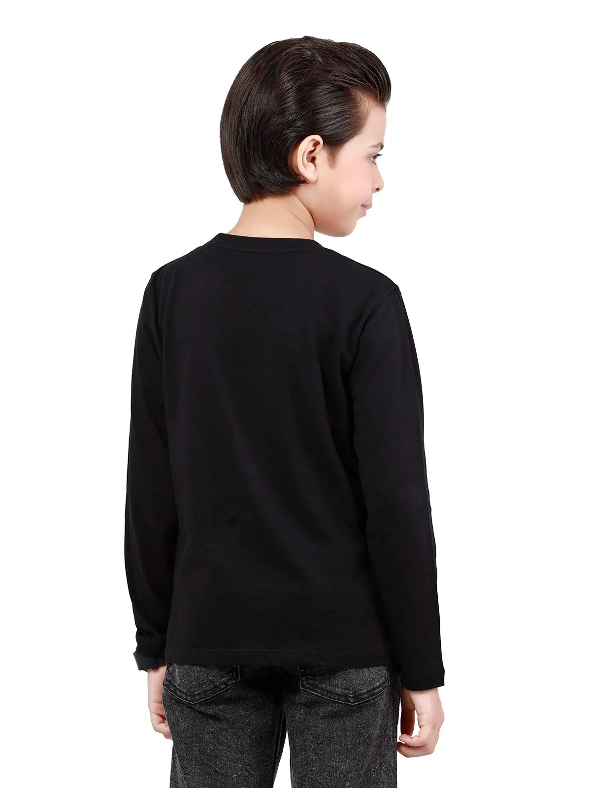 Boy's Black Full Sleeves Basic Tee - EBTBF22-001 - Image 4