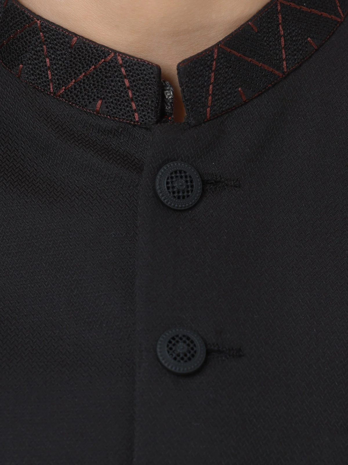 Boy's Black & Charcoal Waist Coat Suit - EBTWCS22-25179 - Image 4