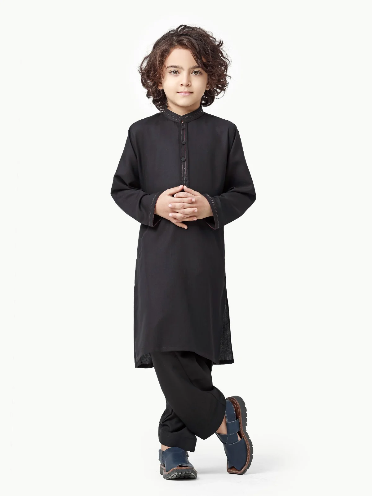 Boy's Black Kurta Shalwar - EBTKS23-3855
