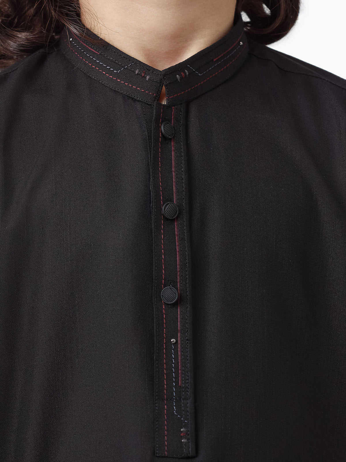 Boy's Black Kurta Shalwar - EBTKS23-3855 - Image 4