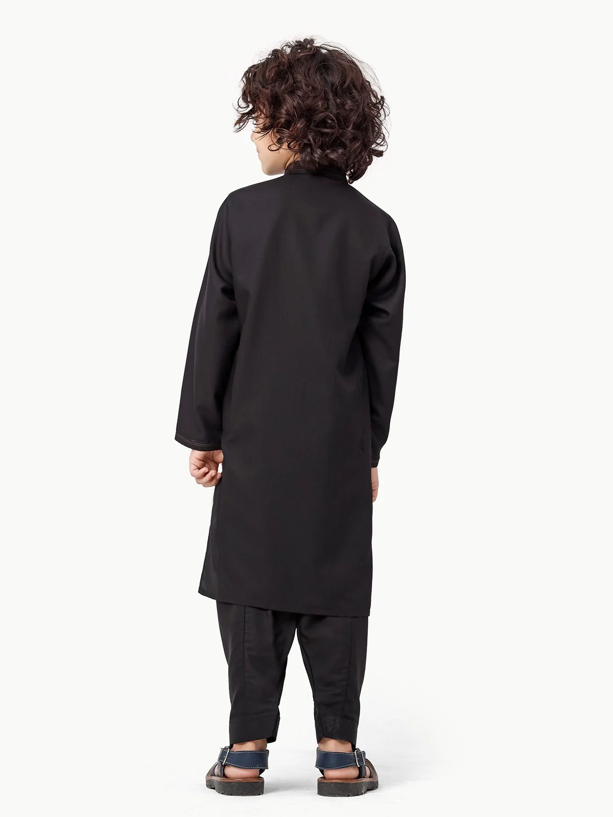 Boy's Black Kurta Shalwar - EBTKS23-3855 - Image 5