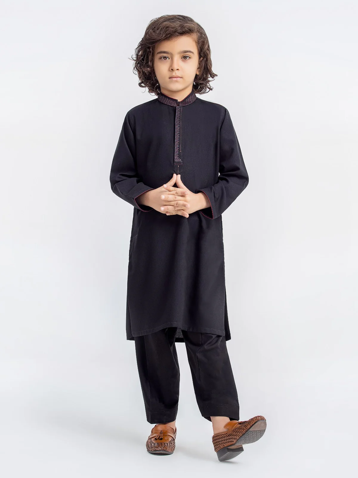 Boy's Black Kurta Shalwar - EBTKS23-3874