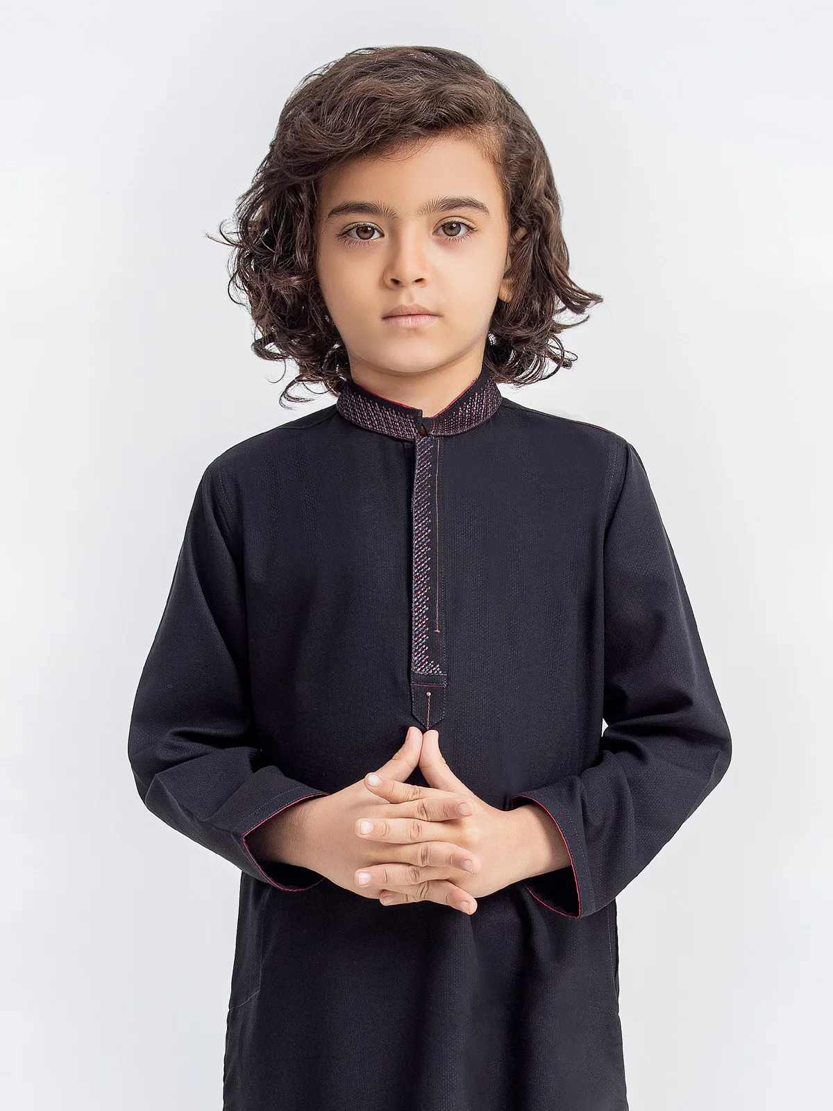 Boy's Black Kurta Shalwar - EBTKS23-3874 - Image 2
