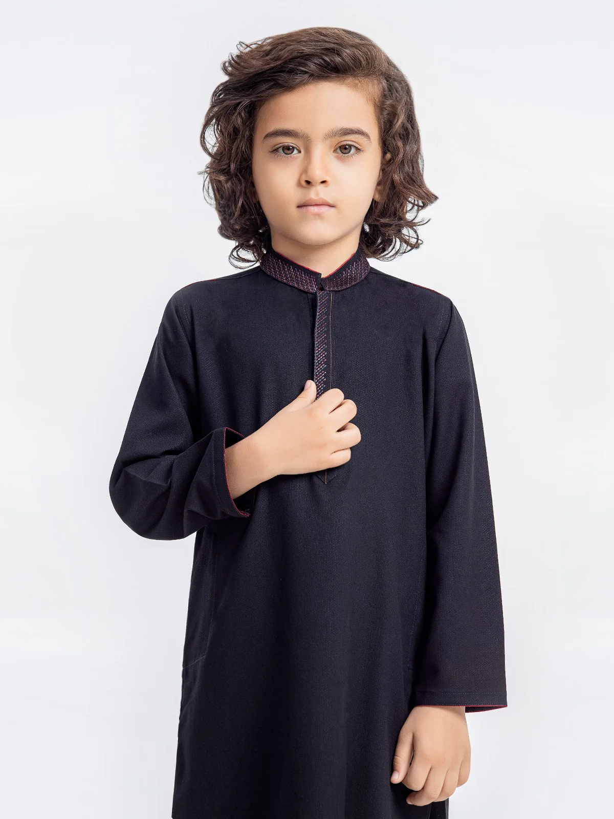 Boy's Black Kurta Shalwar - EBTKS23-3874 - Image 4