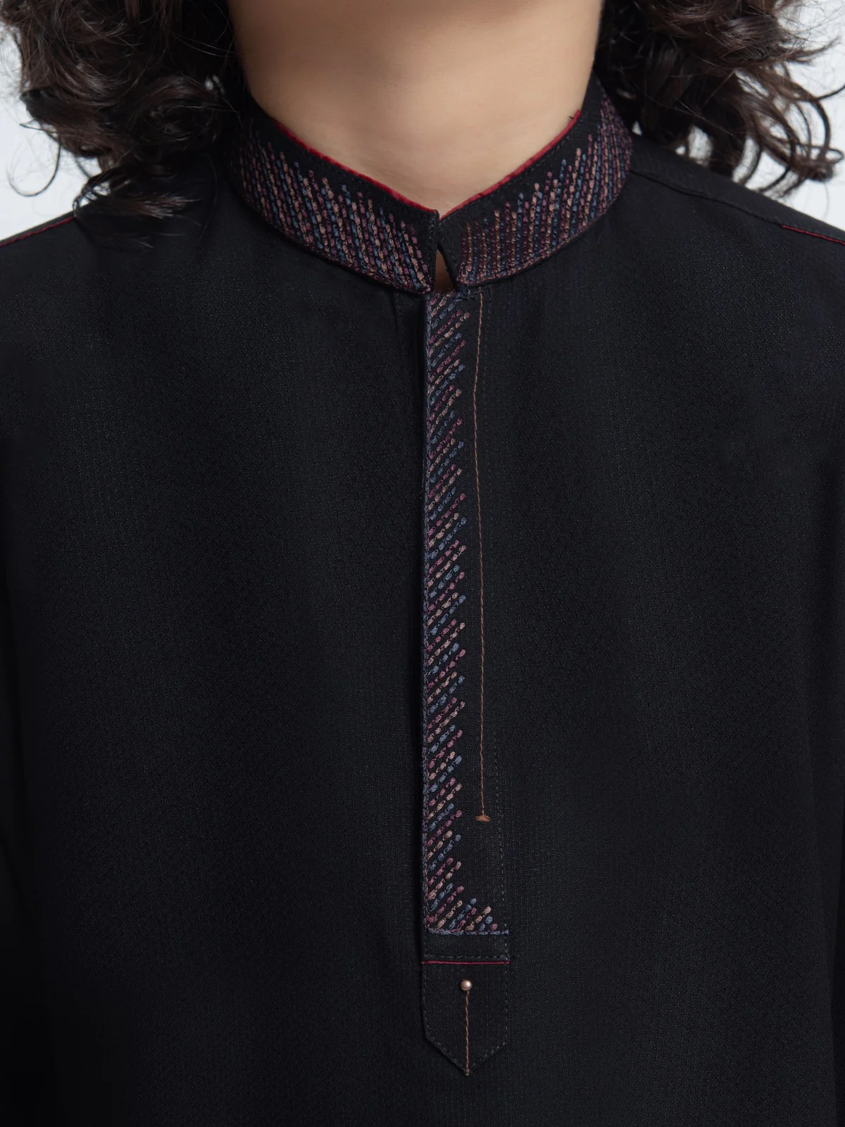 Boy's Black Kurta Shalwar - EBTKS23-3874 - Image 5