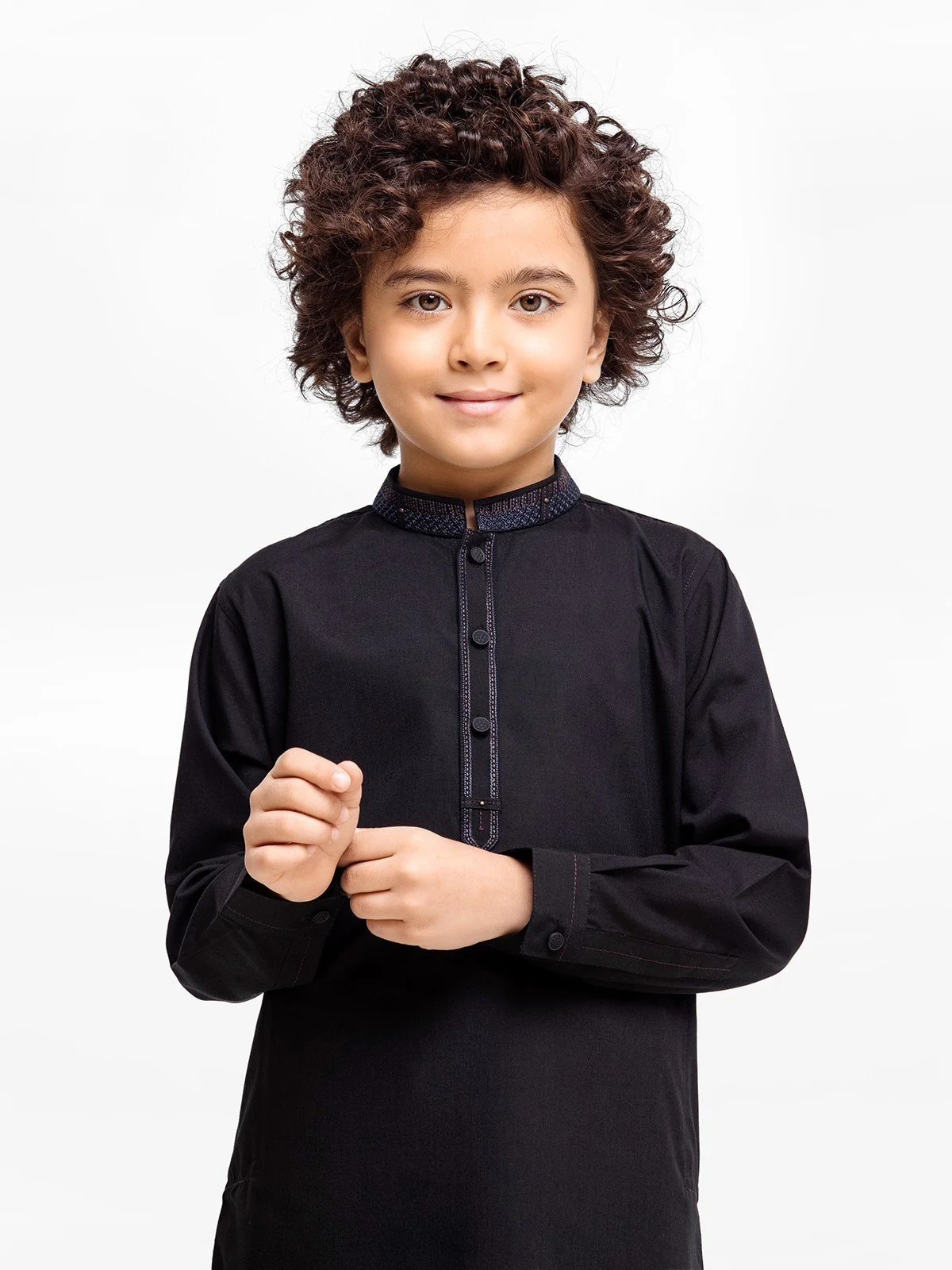 Boy's Black Kurta Shalwar - EBTKS23-3899