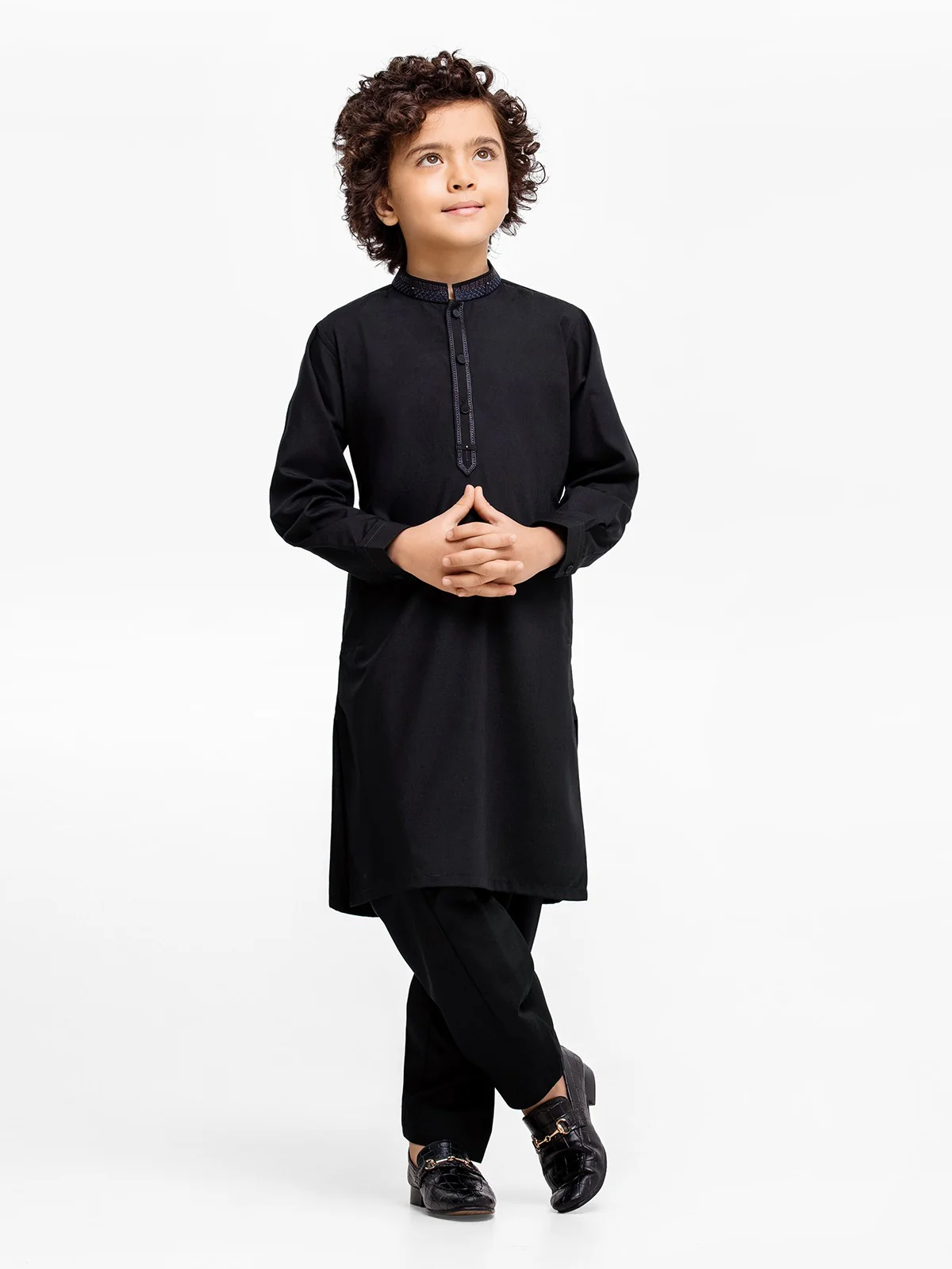 Boy's Black Kurta Shalwar - EBTKS23-3899 - Image 2