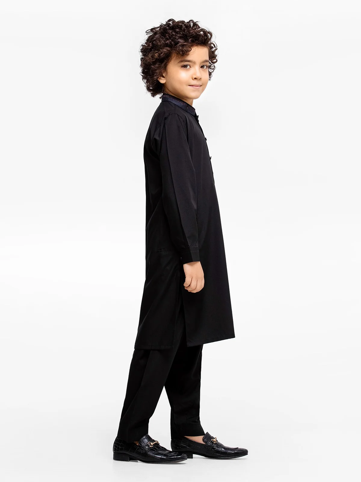 Boy's Black Kurta Shalwar - EBTKS23-3899 - Image 4