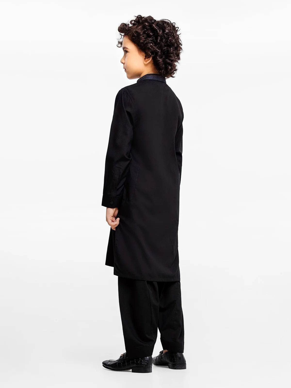 Boy's Black Kurta Shalwar - EBTKS23-3899 - Image 6