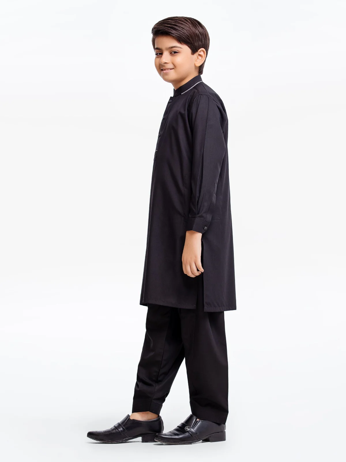 Boy's Black Kurta Shalwar - EBTKS23-3908 - Image 3