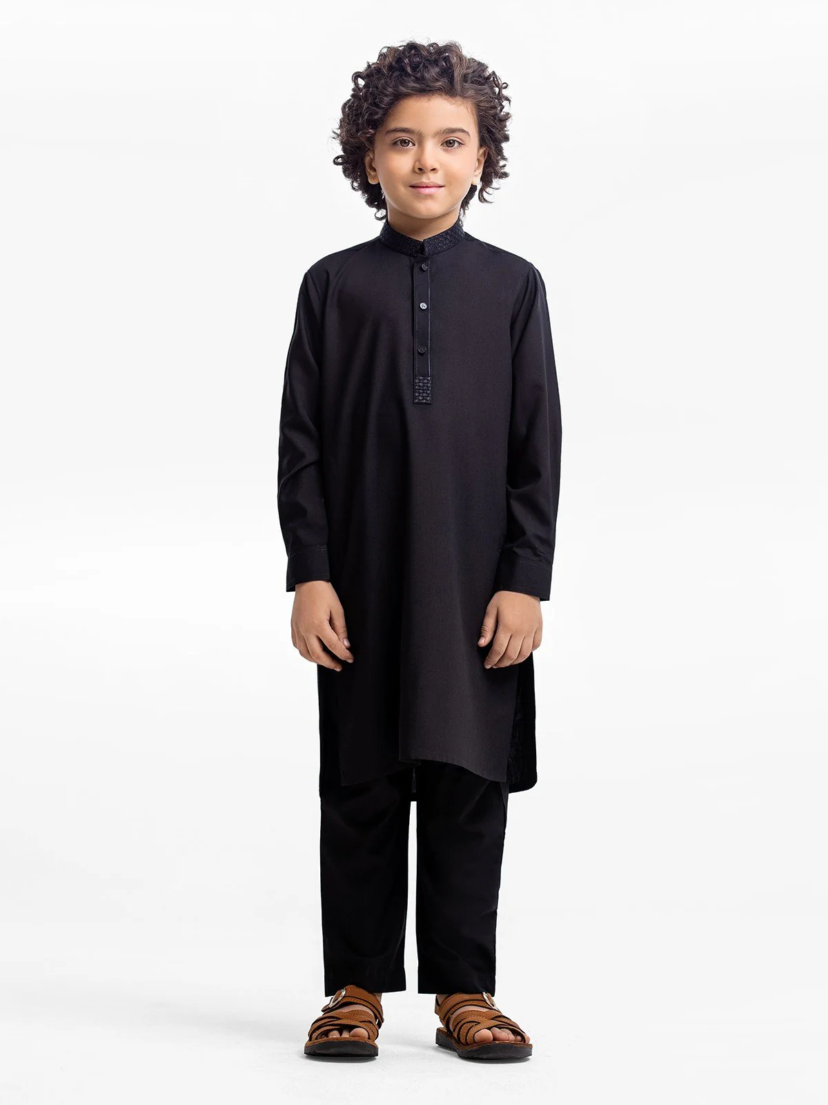 Boy's Black Kurta Shalwar - EBTKS23-3909