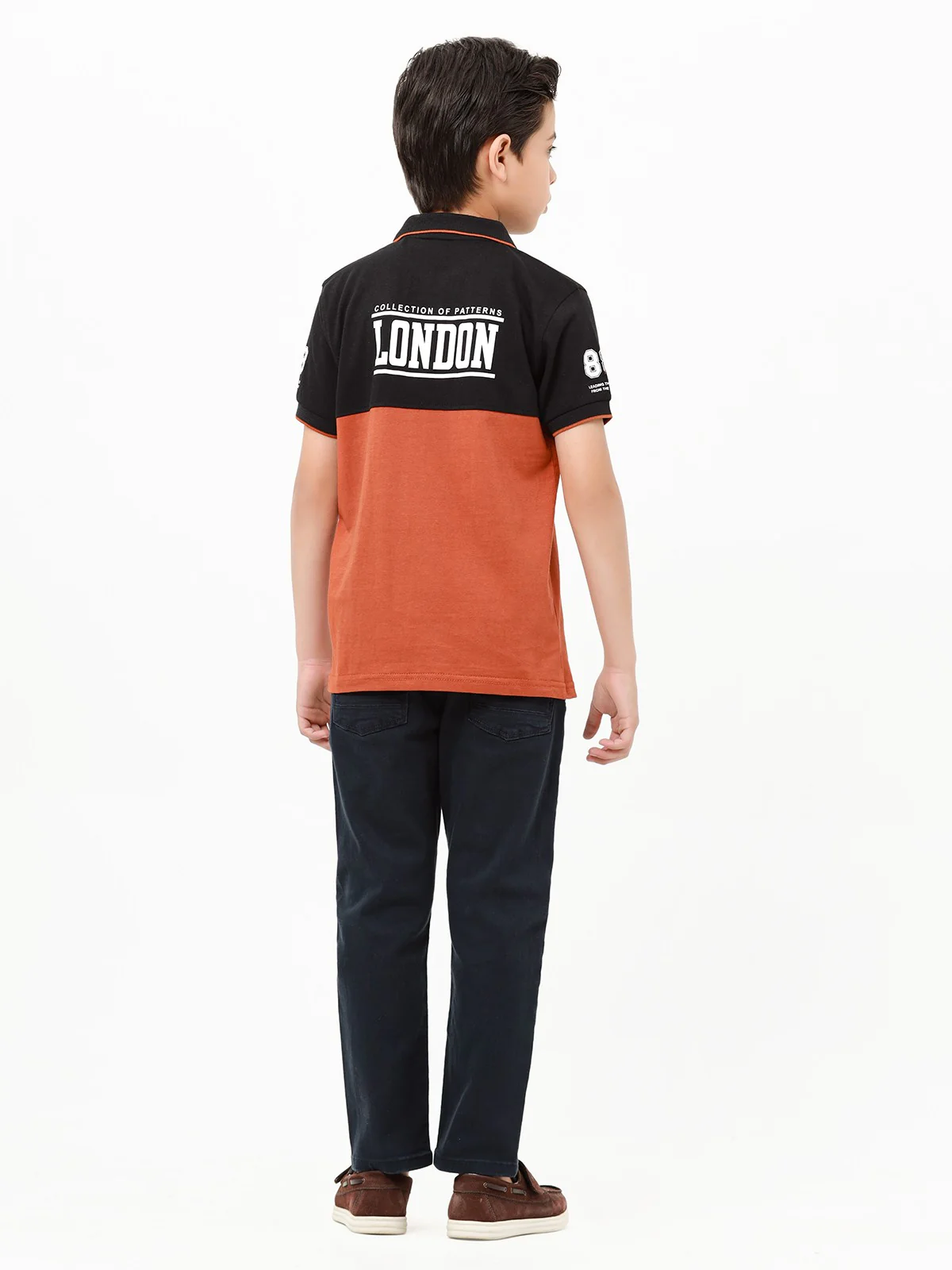 Boy's Black & Rust Polo Shirt - EBTPS23-032 - Image 6