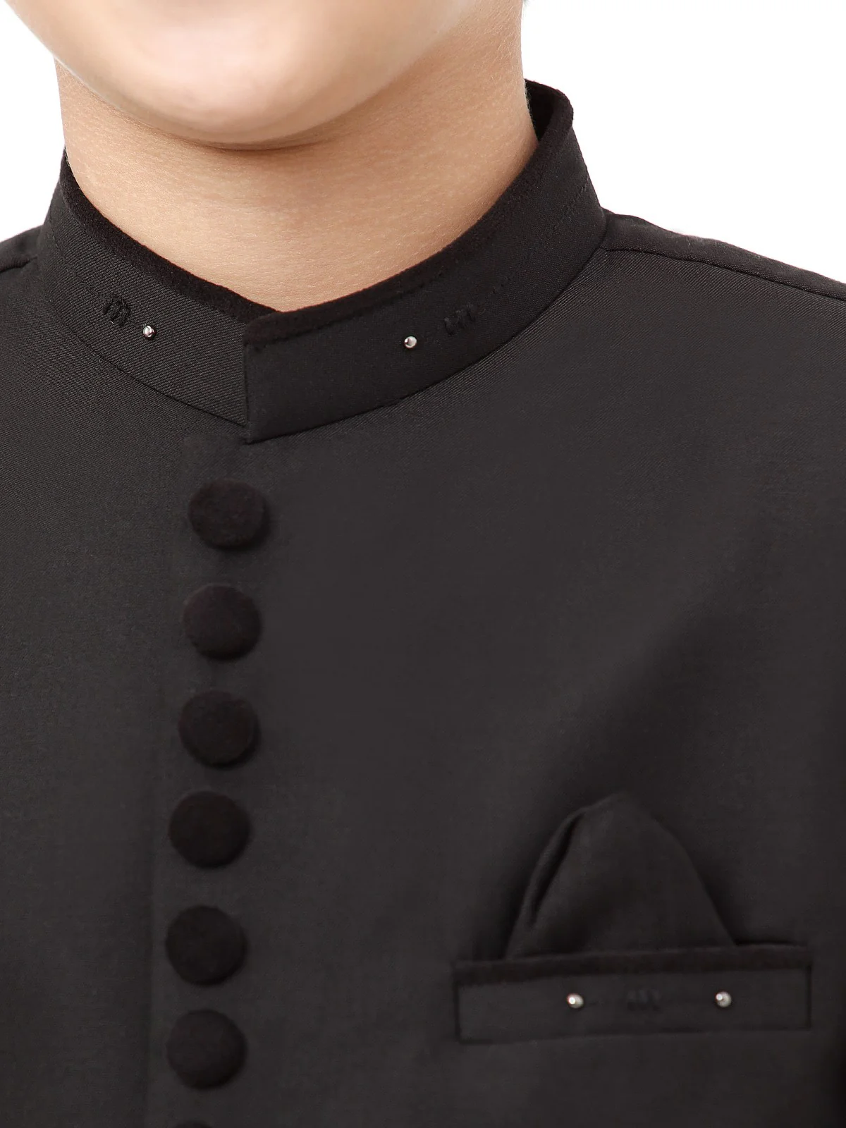 Boy's Black Sherwani - EBTS23-34030 - Image 4