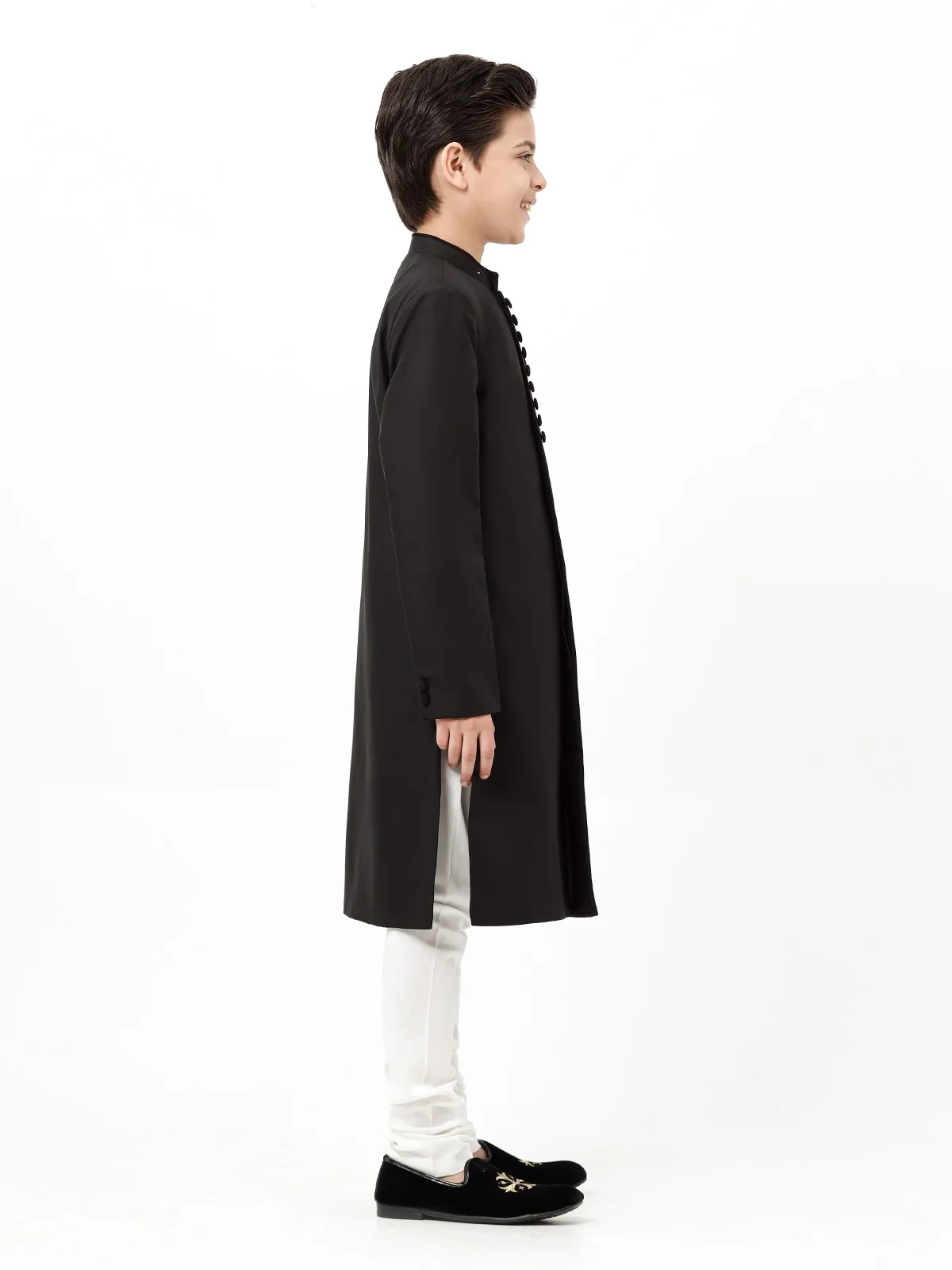Boy's Black Sherwani - EBTS23-34030 - Image 5
