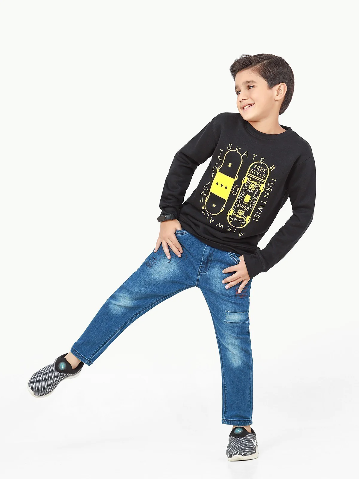 Boy's Black Sweatshirt - EBTSS22-005 - Image 2