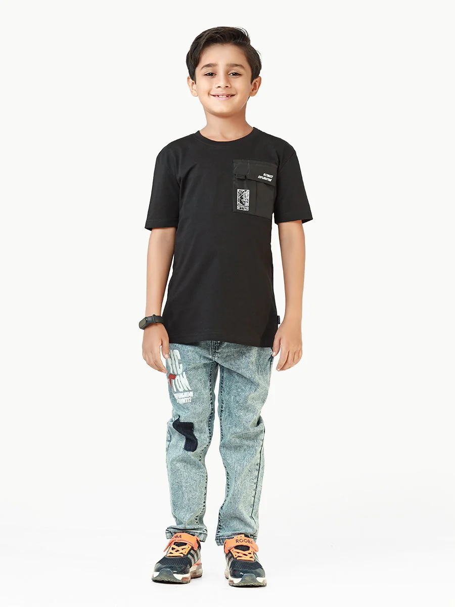 Boy's Black T-Shirt - EBTTS22-016
