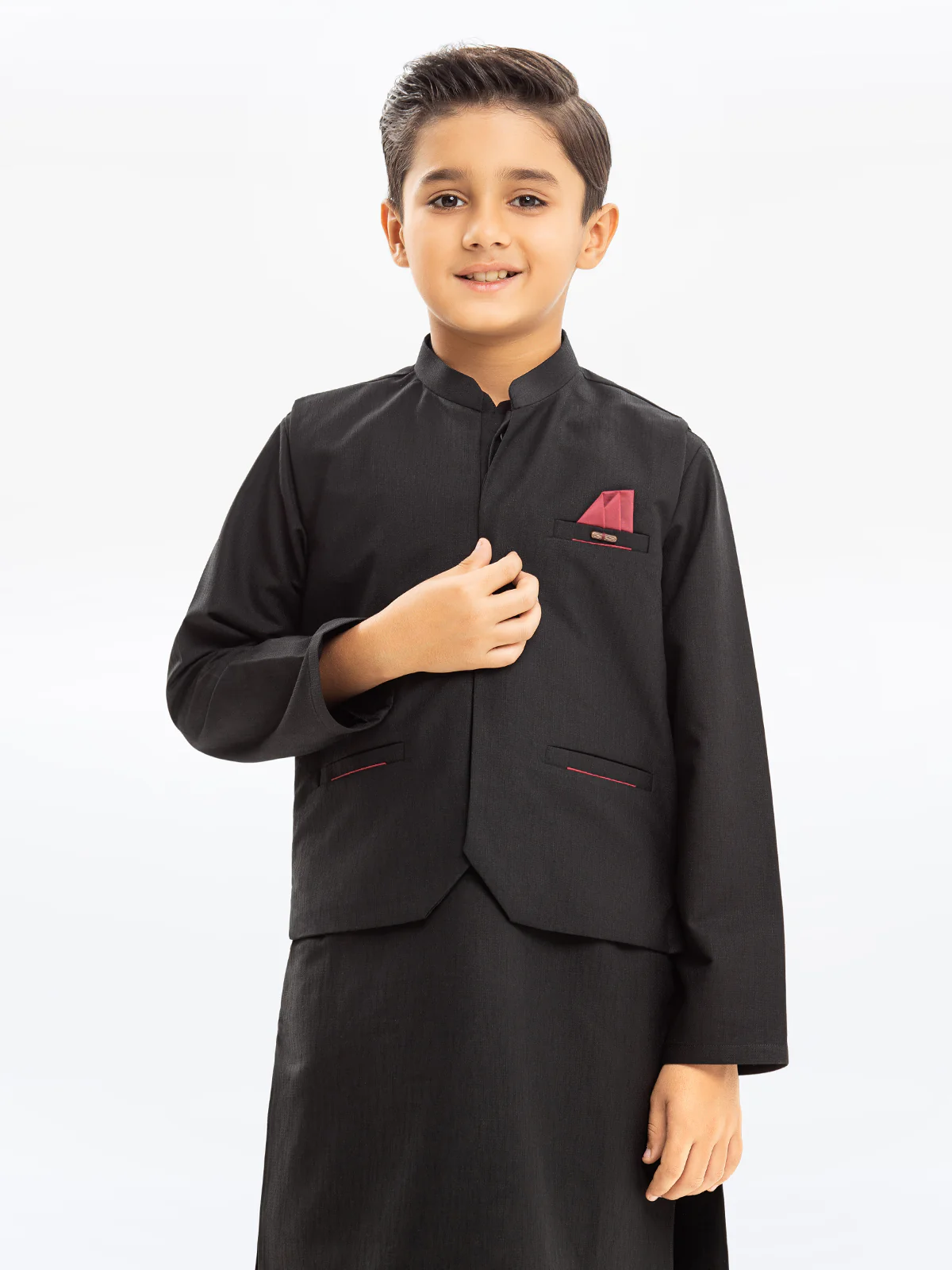Boy's Black Waist Coat Suit - EBTWCS23-25184 - Image 2