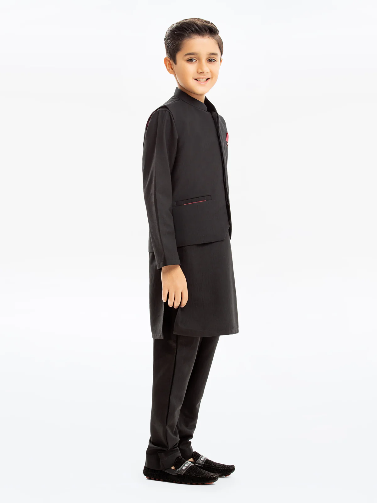 Boy's Black Waist Coat Suit - EBTWCS23-25184 - Image 3