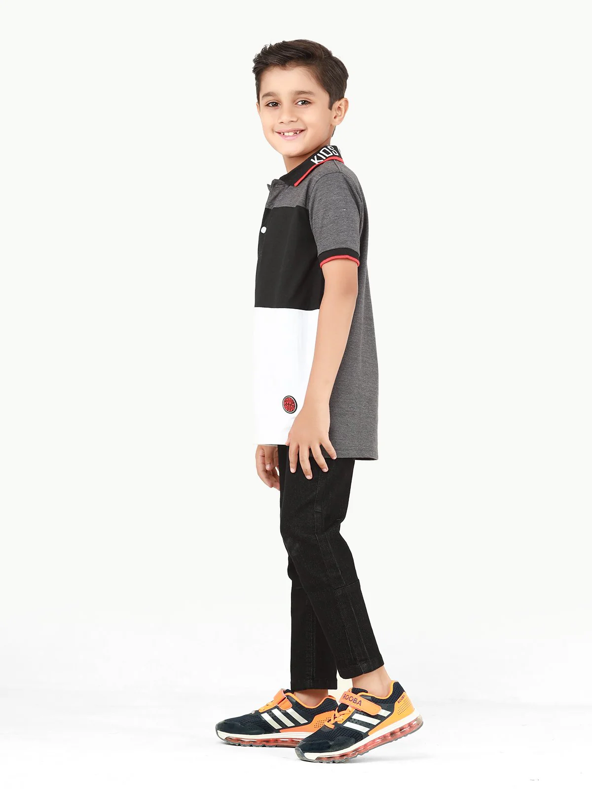 Boy's Black & White Polo Shirt - EBTPS22-004 - Image 3