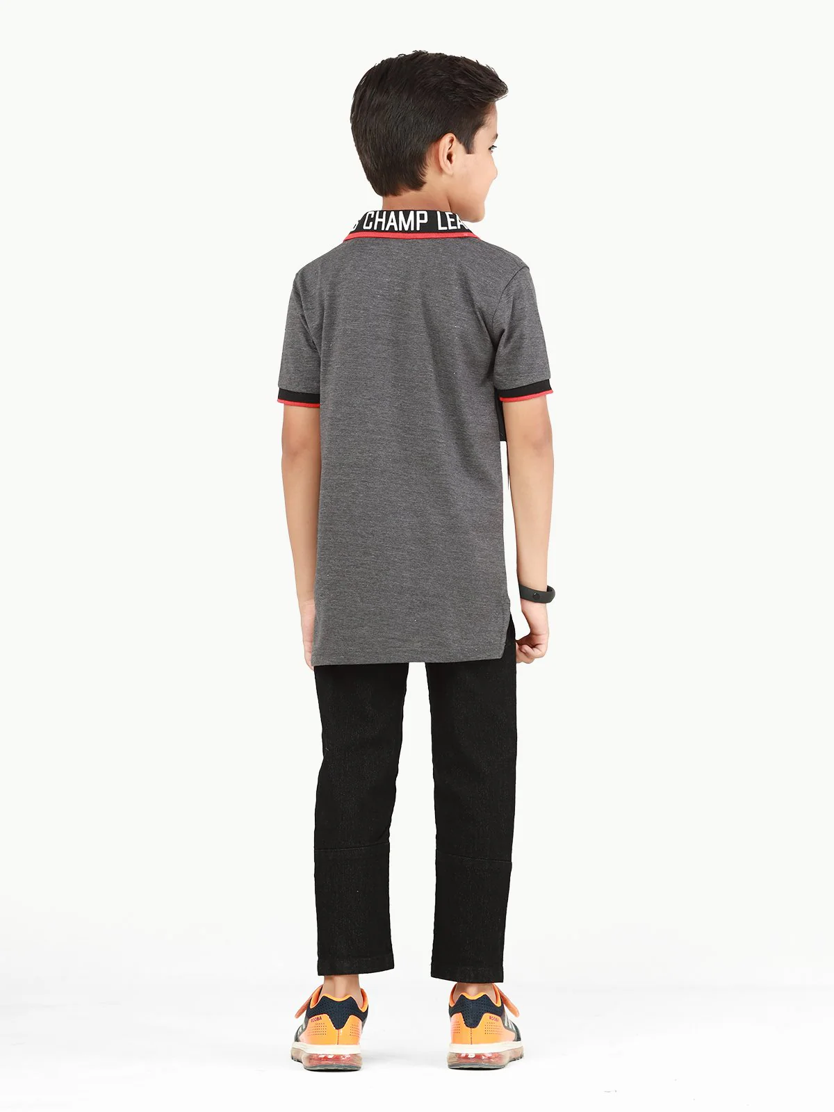 Boy's Black & White Polo Shirt - EBTPS22-004 - Image 6