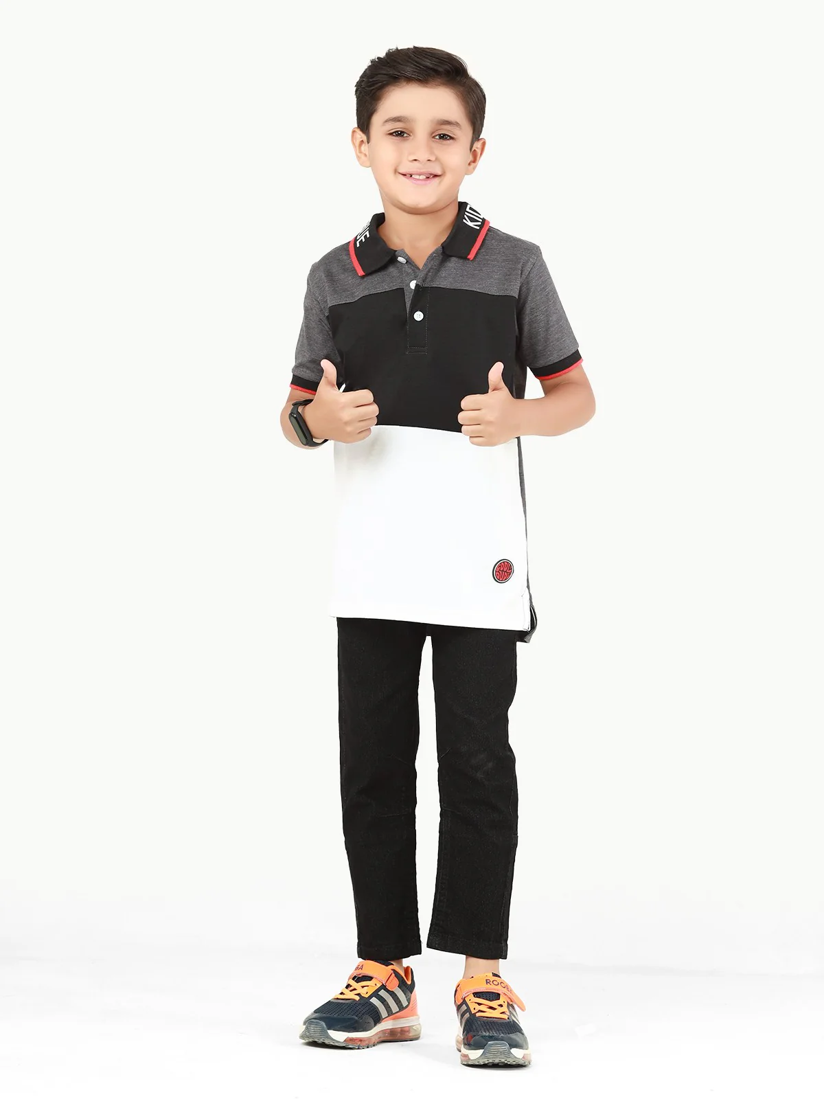 Boy's Black & White Polo Shirt - EBTPS22-004 - Image 7