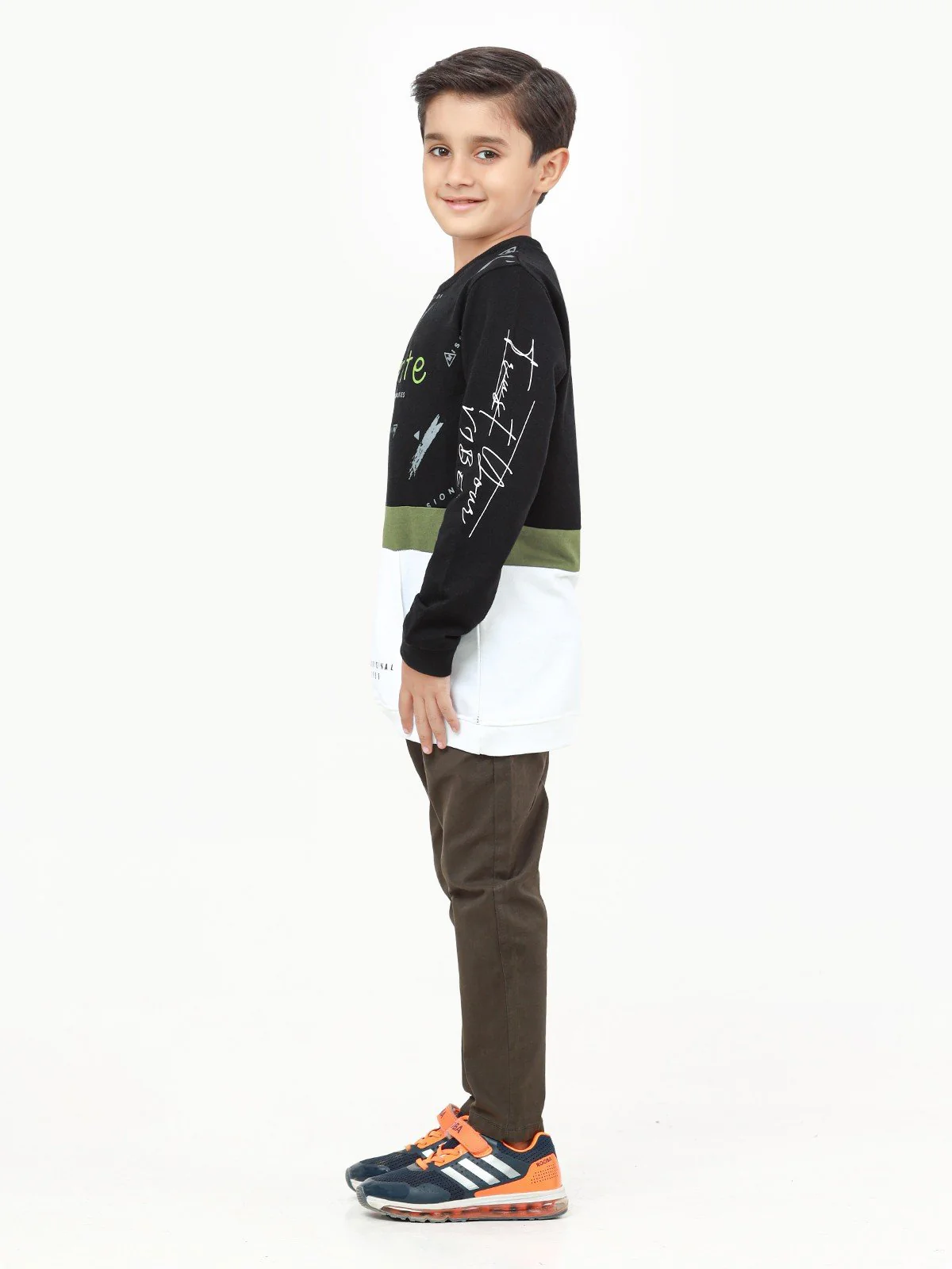 Boy's Black & White Sweatshirt - EBTSS22-013 - Image 3
