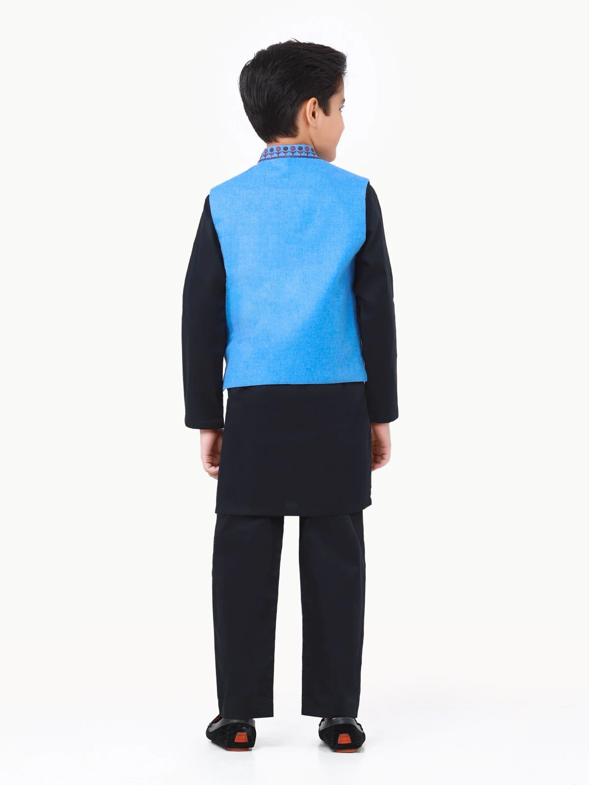 Boy's Blue & Black Waist Coat Suit - EBTWCSC22-014 - Image 6