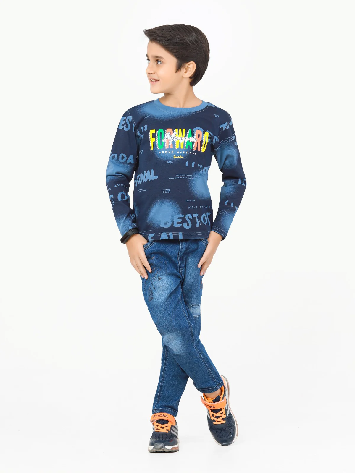 Boy's Blue Full Sleeve T-Shirt - EBTGF22-010 - Image 3