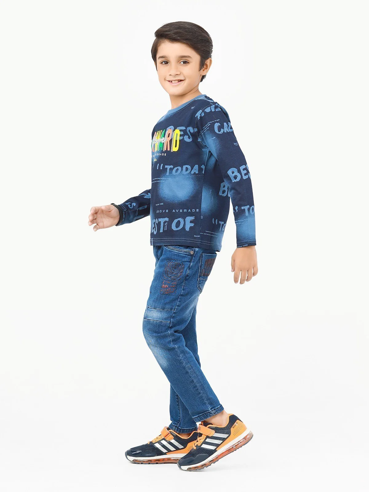Boy's Blue Full Sleeve T-Shirt - EBTGF22-010 - Image 4