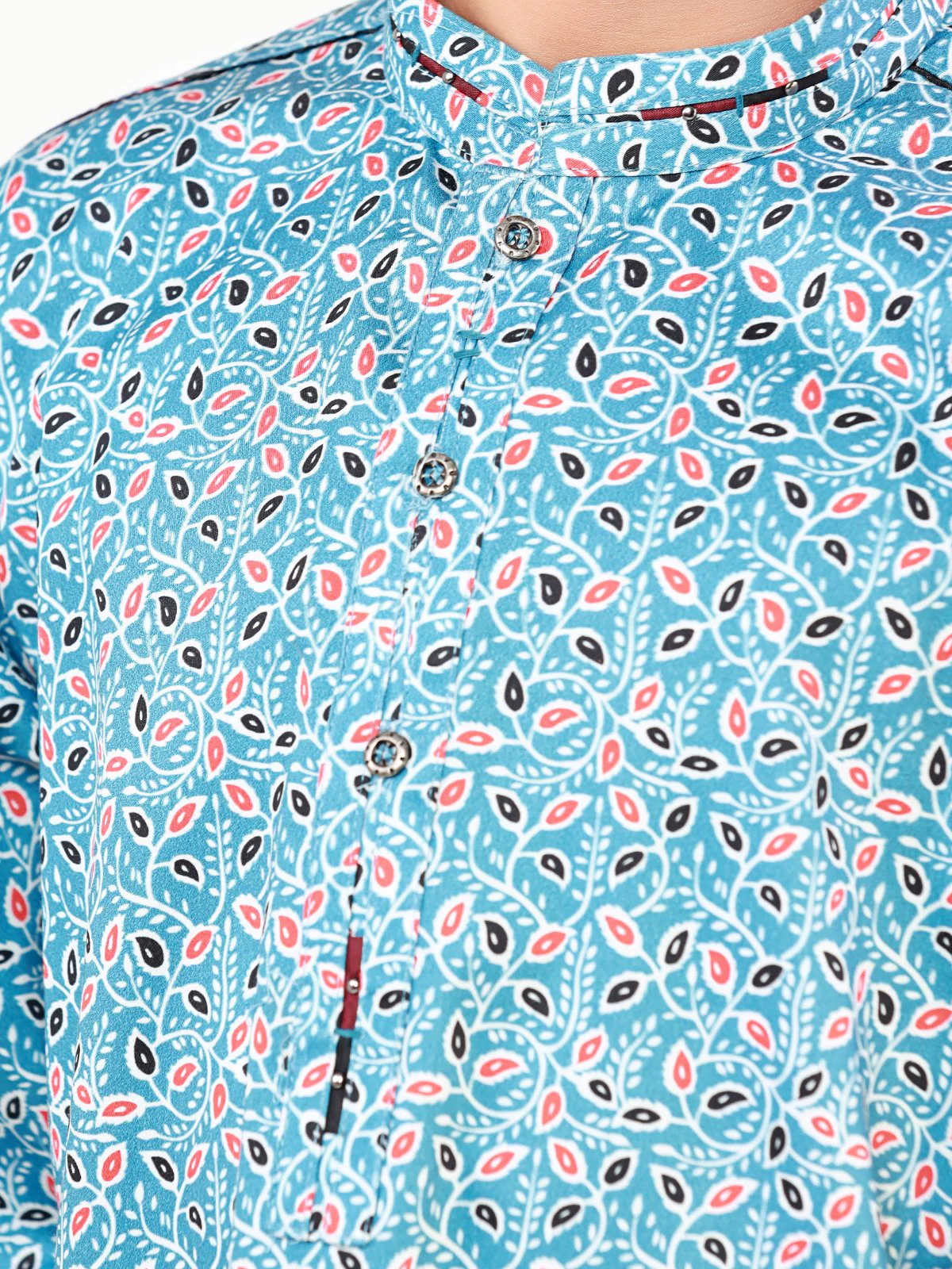 Boy's Blue Kurta - EBTK22-3841 - Image 5
