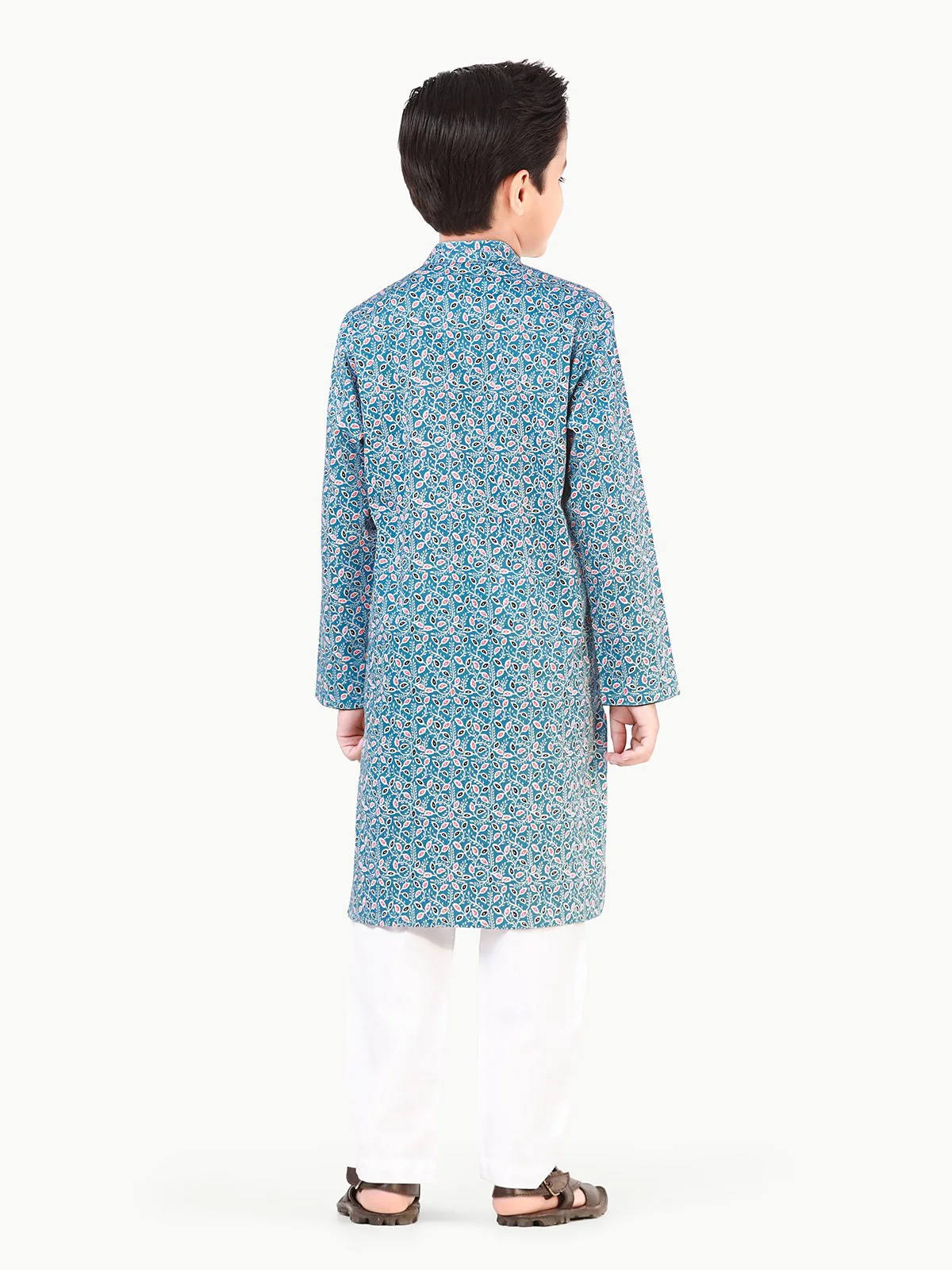Boy's Blue Kurta - EBTK22-3841 - Image 6