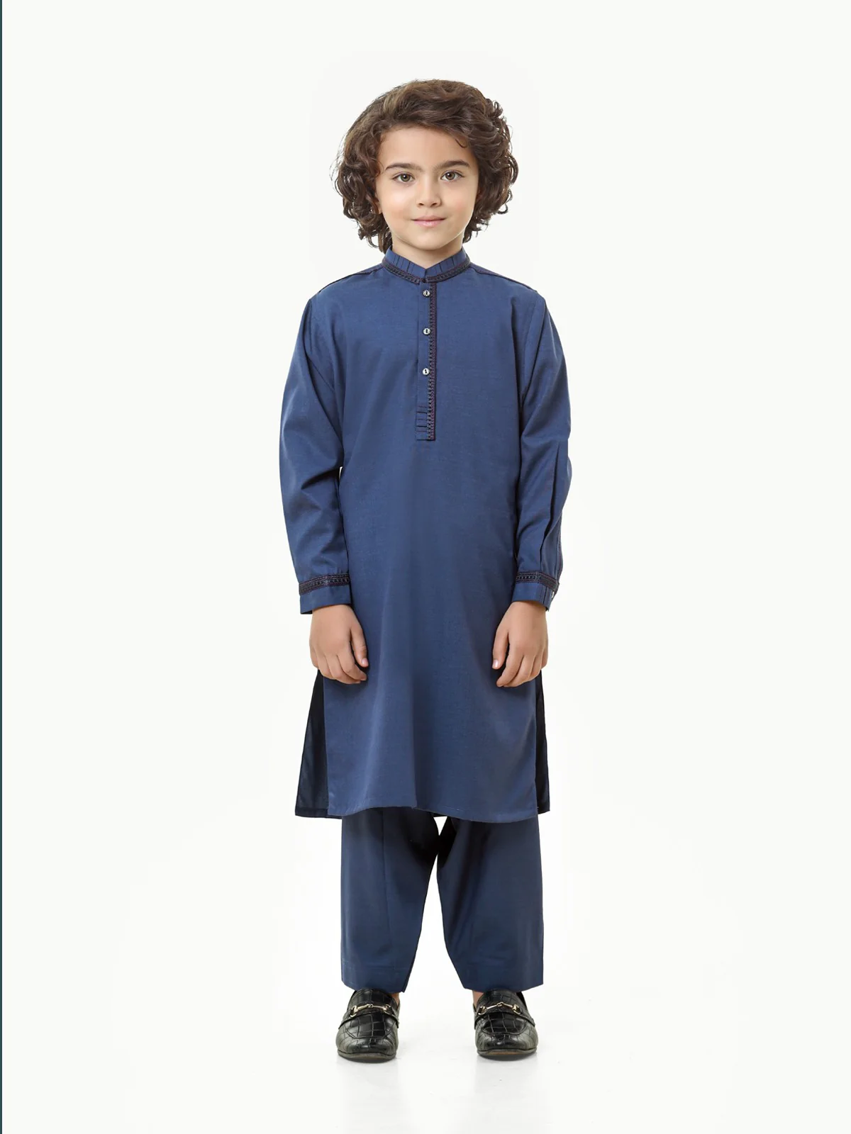 Boy's Blue Kurta Shalwar - EBTKS23-3811 - Image 3