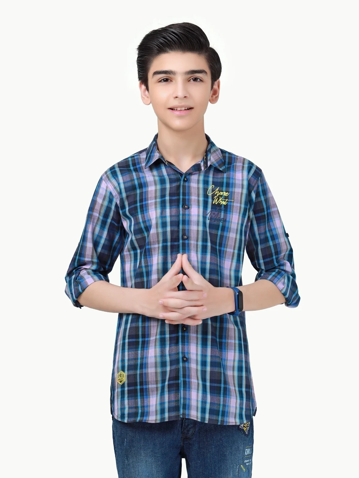 Boy's Blue Multi Shirt - EBTS22-27447 - Image 2