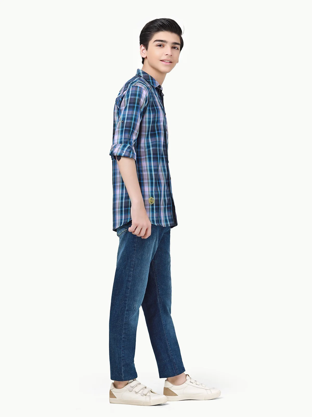 Boy's Blue Multi Shirt - EBTS22-27447 - Image 3