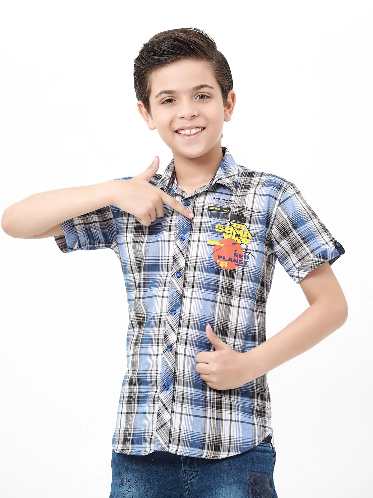 Boy's Blue Multi Shirt - EBTS22-27451 - Image 2