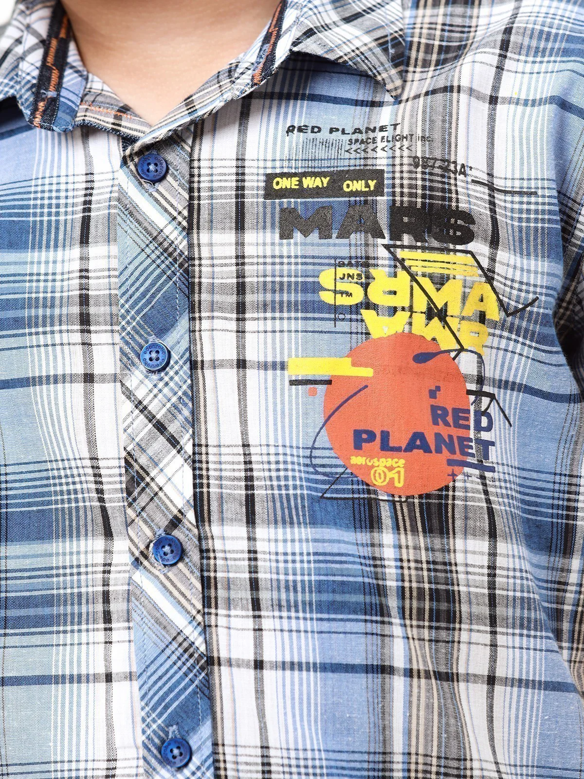 Boy's Blue Multi Shirt - EBTS22-27451 - Image 3