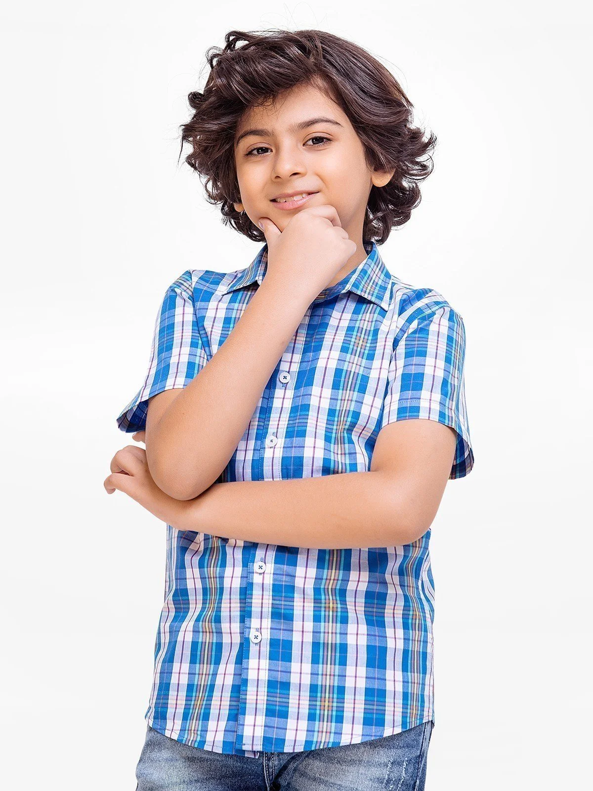 Boy's Blue Multi Shirt - EBTS23-27476 - Image 3
