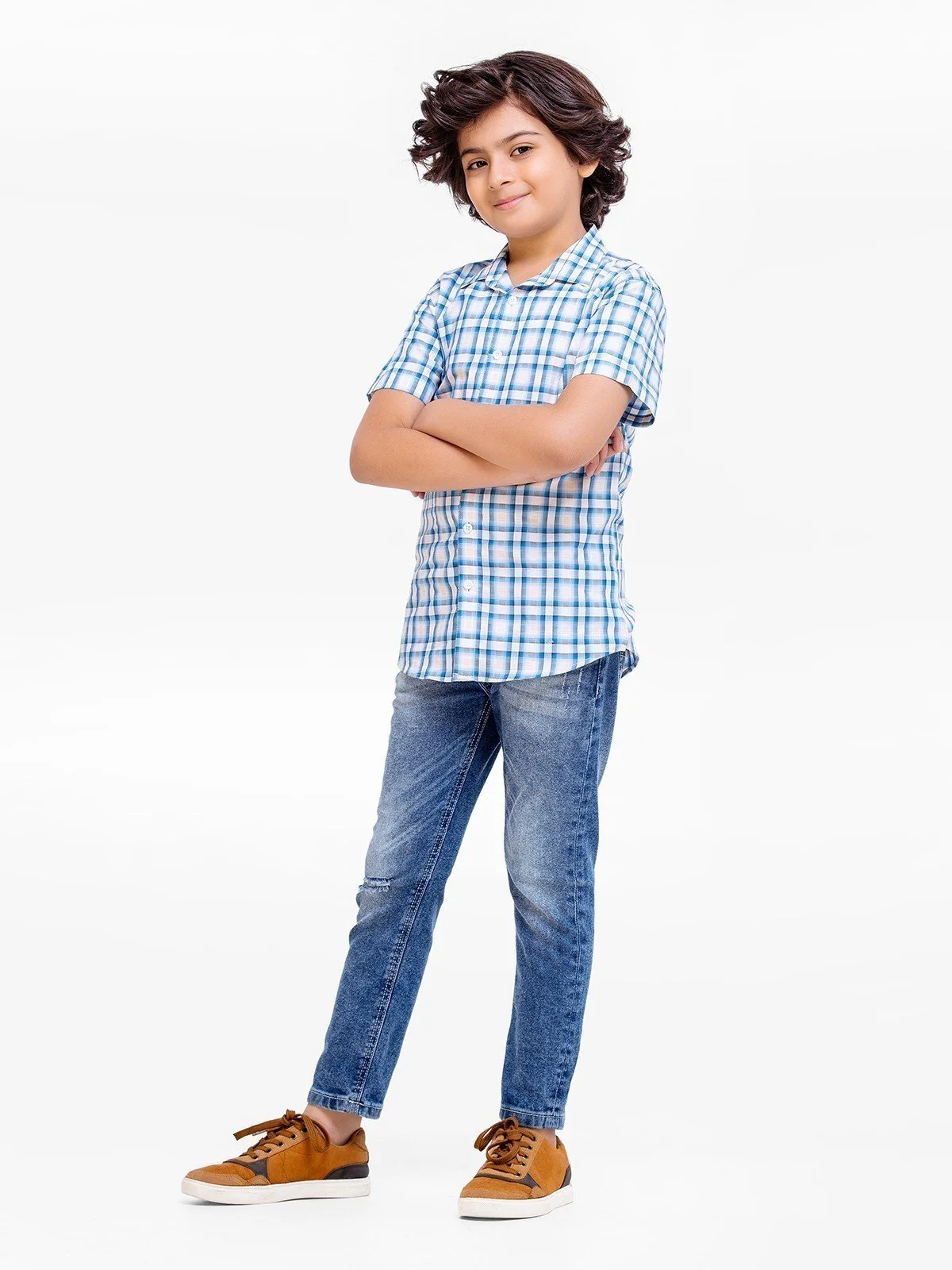 Boy's Blue Multi Shirt - EBTS23-27482 - Image 2
