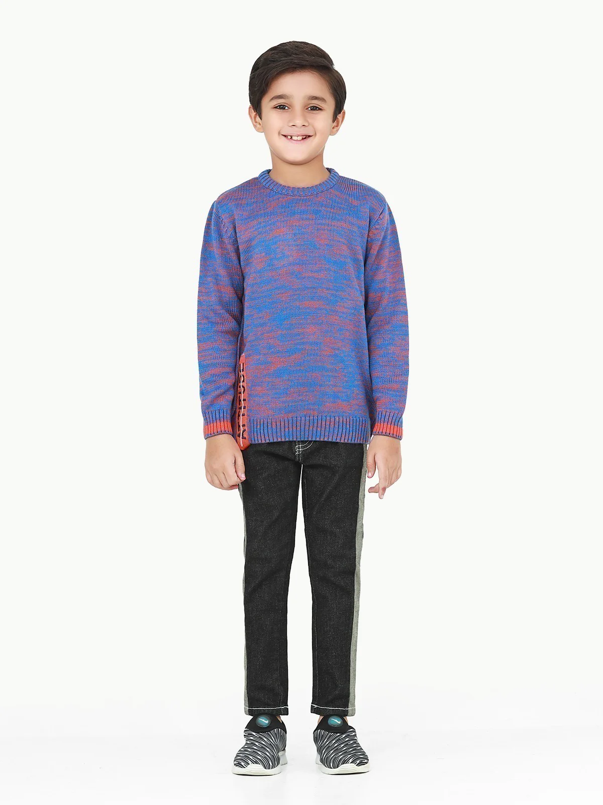 Boy's Blue & Orange Sweater - EBTSWT22-003 - Image 2